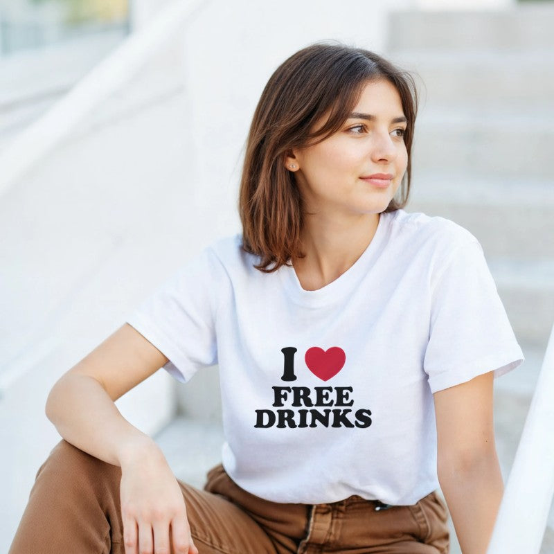 I Love Free Drinks Design Unisex Shirt/Hoodie/Sweatshirt